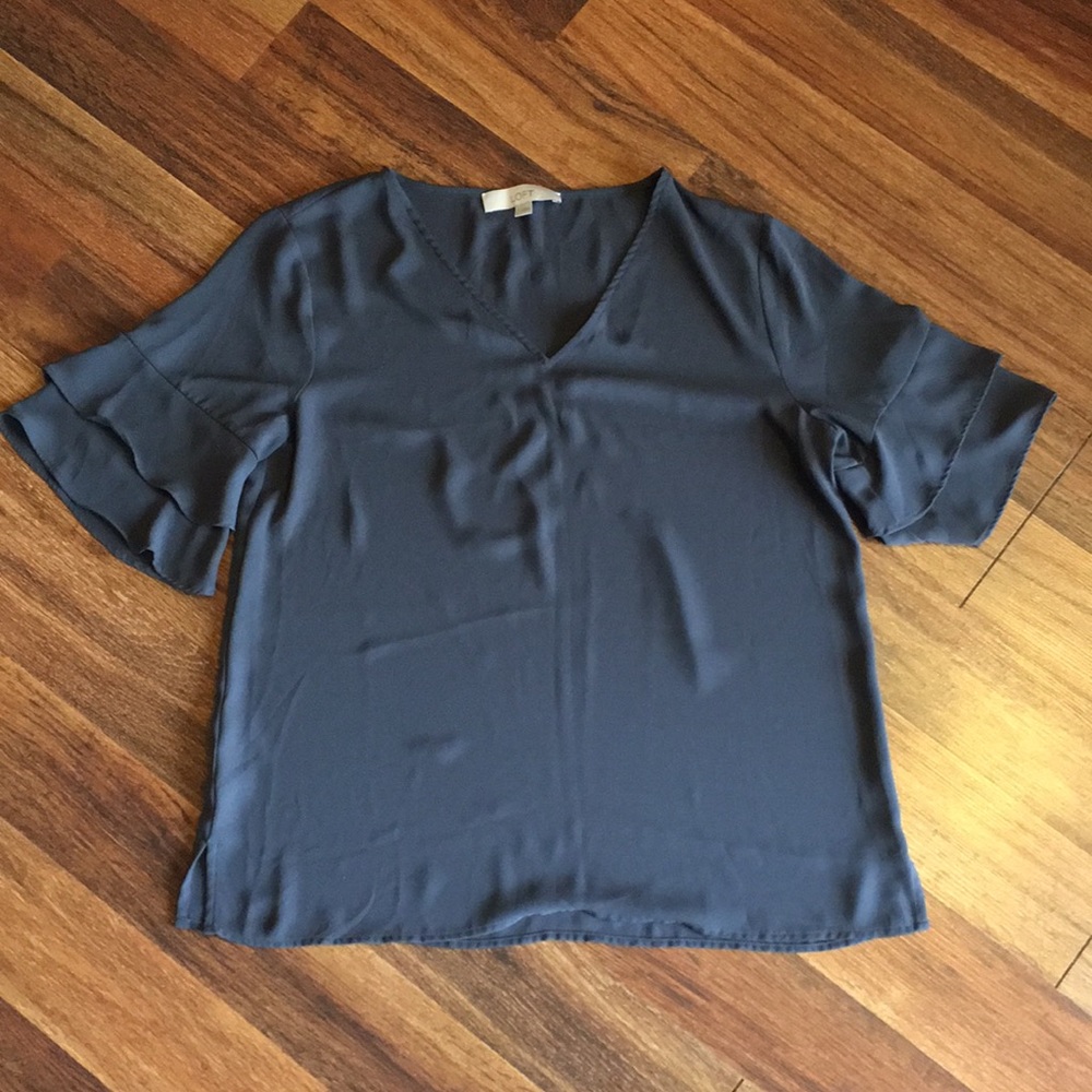 Loft Blouse with Flounce Sleeve
